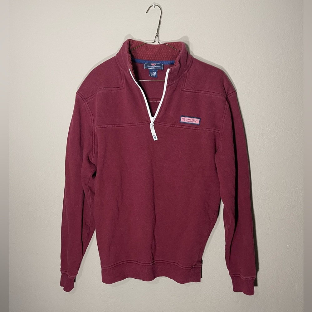Vineyard Vines Men’s Quarter Zip Red Sweater Small